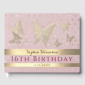 Pink Rose Gold Guest Book Gastenboek (Voorkant)