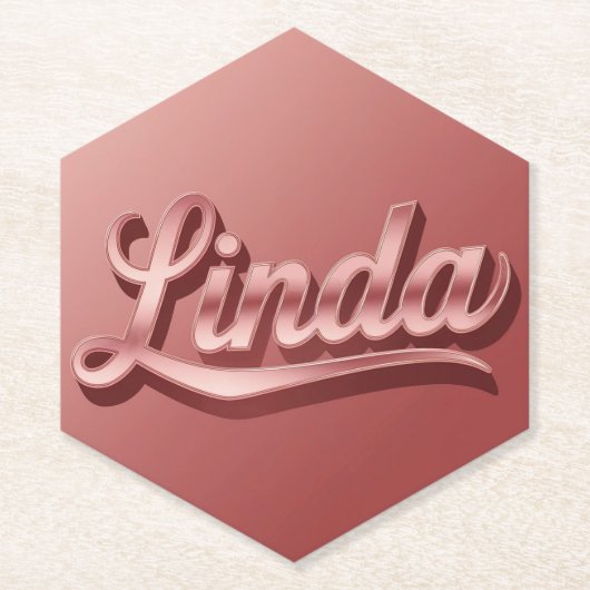 Pink Rose Gold Linda Onderzetter (Voorkant)