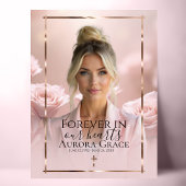 Pink Rose Gold Memorial Poster
