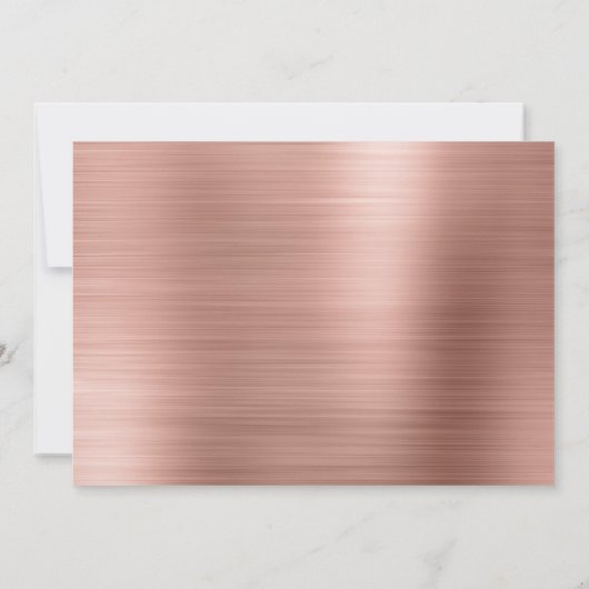 Pink Rose Gold Metallic Afstuderen Dank u Kaart (Achterkant)