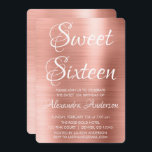 Pink Rose Gold Modern Sweet Sixteen Verjaardagsfee Kaart<br><div class="desc">Blush Pink - Roos Gold Elegant en Modern Sweet Sixteen Metallic Brushed Metal Party Invitation. Deze uitnodiging is perfect voor een Dusty Pink Rose Gold Sweet 16 Birthday Party op zoek om te vieren in Pink Rose Gold. Overeenkomende items kunnen worden aangevraagd door contact op te nemen met de ontwerper....</div>