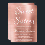 Pink Rose Gold Modern Sweet Sixteen Verjaardagsfee Kaart<br><div class="desc">Blush Pink - Roos Gold Elegant en Modern Sweet Sixteen Metallic Brushed Metal Party Invitation. Deze uitnodiging is perfect voor een Dusty Pink Rose Gold Sweet 16 Birthday Party op zoek om te vieren in Pink Rose Gold. Overeenkomende items kunnen worden aangevraagd door contact op te nemen met de ontwerper....</div>
