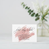 Pink Rose Gold Neem een Baby shower mee Informatiekaartje (Staand voorkant)