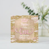 Pink Rose Gold Princess 1e uitnodiging voor een fe (Staand voorkant)