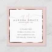 Pink Rose Gold Professional Prestige Vierkante Visitekaartje (Voorkant)