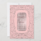 Pink Rose Gold Royal Castle Princess Sweet 16 Kaart (Achterkant)