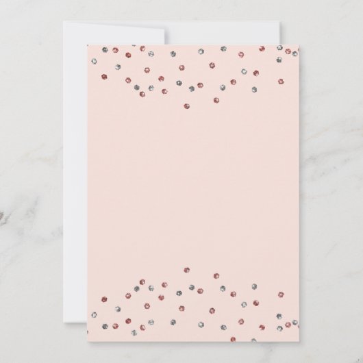 Pink Rose Gold Silver Glitter Confetti Sweet 16 Kaart (Achterkant)