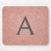 Pink Rose Gold Sparkle Glitter Monogram Name Muismat (Voorkant)