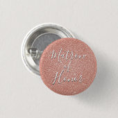 Pink Rose Gold Sparkle Matron of Honor Ronde Button 3,2 Cm (Voorkant /achterkant)