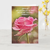 Pink Rose Grace Scripting Note Kaart Philippians (Gele Bloem)