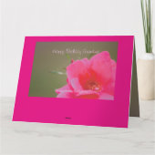 Pink Rose Happy Birthday grootma Kaart (Achterkant)