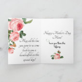 Pink Rose Happy Mothers Day Kaart (Binnen)