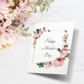 Pink Rose Happy Mothers Day Kaart