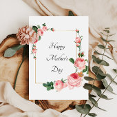Pink Rose Happy Mothers Day Kaart
