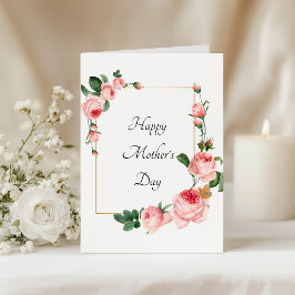 Pink Rose Happy Mothers Day Kaart