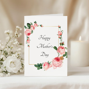Pink Rose Happy Mothers Day Kaart