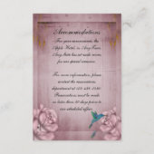 Pink Rose Hummingbird Wedding Hotel Insert Informatiekaartje (Voorkant)