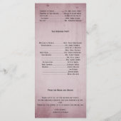 Pink Rose Hummingbird Wedding Programme Programmakaart (Achterkant)