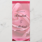 Pink Rose huwelijksprogramma Programmakaart (Voorkant)