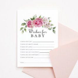 Pink Rose Hydrangea Floral Arch Wensen voor Baby Kaart