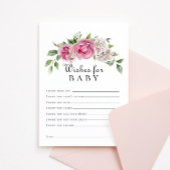 Pink Rose Hydrangea Floral Arch Wensen voor Baby Kaart