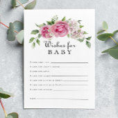 Pink Rose Hydrangea Floral Arch Wensen voor Baby Kaart