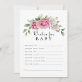 Pink Rose Hydrangea Floral Arch Wensen voor Baby Kaart (Voorkant)