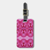 Pink Rose Ikat Bagagelabel (Voorkant verticaal)