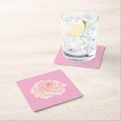 Pink rose kartonnen onderzetters (Insitu)
