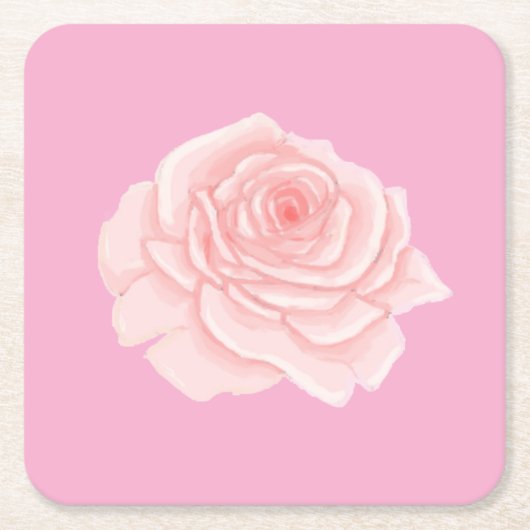 Pink rose kartonnen onderzetters (Voorkant)