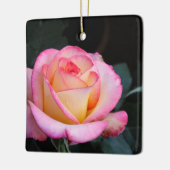 Pink Rose Keramisch Ornament (Links)