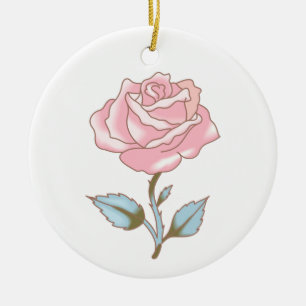 PINK ROSE KERAMISCH ORNAMENT
