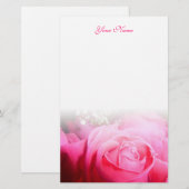 Pink Rose Letterhead Briefpapier (Voorkant / Achterkant)