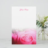 Pink Rose Letterhead Briefpapier (Staand voorkant)