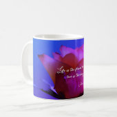Pink Rose Life en Love Quote Coffee Mok (Voorkant links)