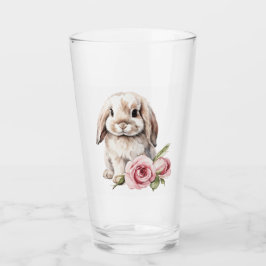 Pink Rose Lop Eared Rabbit Glas