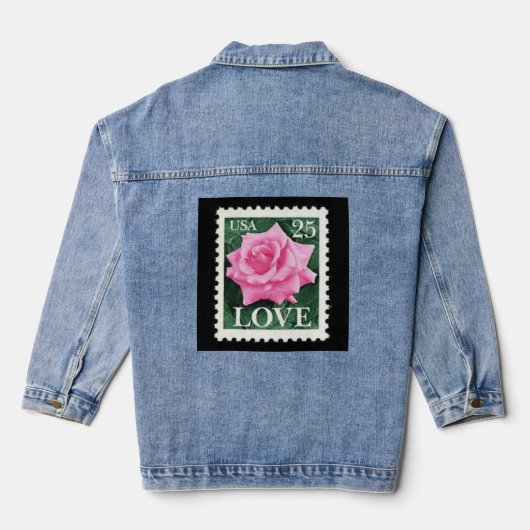 Pink Rose Love Denim Jacket (Achterkant)