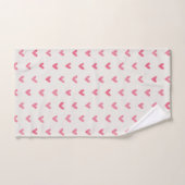Pink Rose Love Hearts Patroon op Offwhite Bad Handdoek (Handdoek)