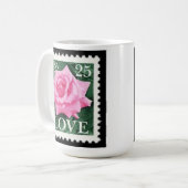 Pink Rose Love Koffiemok (Voorkant links)