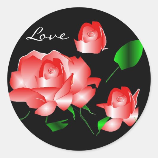 "Pink Rose Love" Sticker (Voorkant)