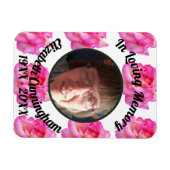 Pink Rose Loving Memory Foto Memorial Magneet (Horizontaal)