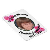 Pink Rose Loving Memory Photo Memorial  Magneet (Rechterzijde)