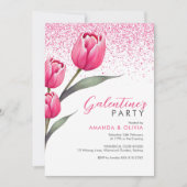 Pink Rose Modern Galentine's Day Party uitnodiging (Voorkant)