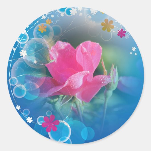 Pink Rose Multi-producten geselecteerd Ronde Sticker (Voorkant)