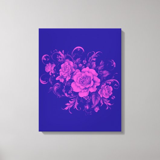 Pink Rose naadloos Canvas Afdruk (Voorkant)