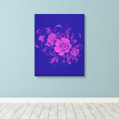 Pink Rose naadloos Canvas Afdruk (Insitu (Houten vloer))