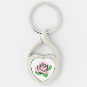 Pink Rose  naam Sleutelhanger (Voorkant)
