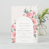 Pink Rose Orchid Arch Waterverf Floral Wedding Kaart (Staand voorkant)