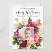 Pink Rose Paars Orchid Funeral Memorial Programme Kaart (Voorkant)