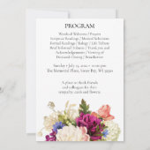 Pink Rose Paars Orchid Funeral Memorial Programme Kaart (Achterkant)